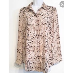 Rose + Olive Snakeskin Button Up